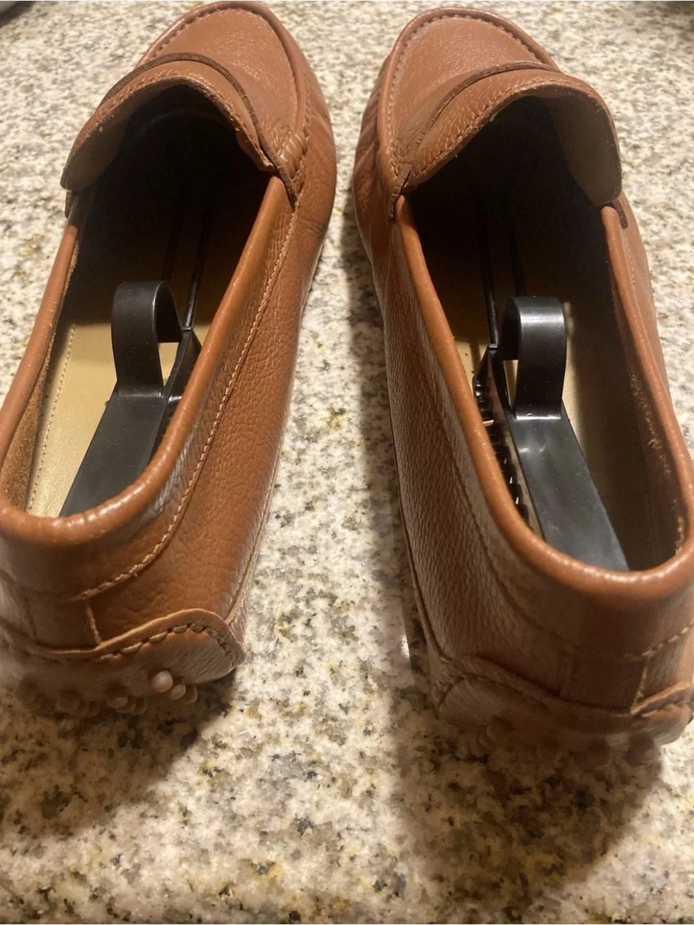 Cole Haan Men's Brown Pebbled Leather Penny Loafers